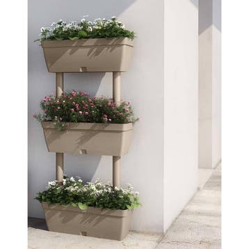 vidaXL Plantenbakken 6 st 100 cm taupe, Tuin en Terras, Verzenden, Nieuw