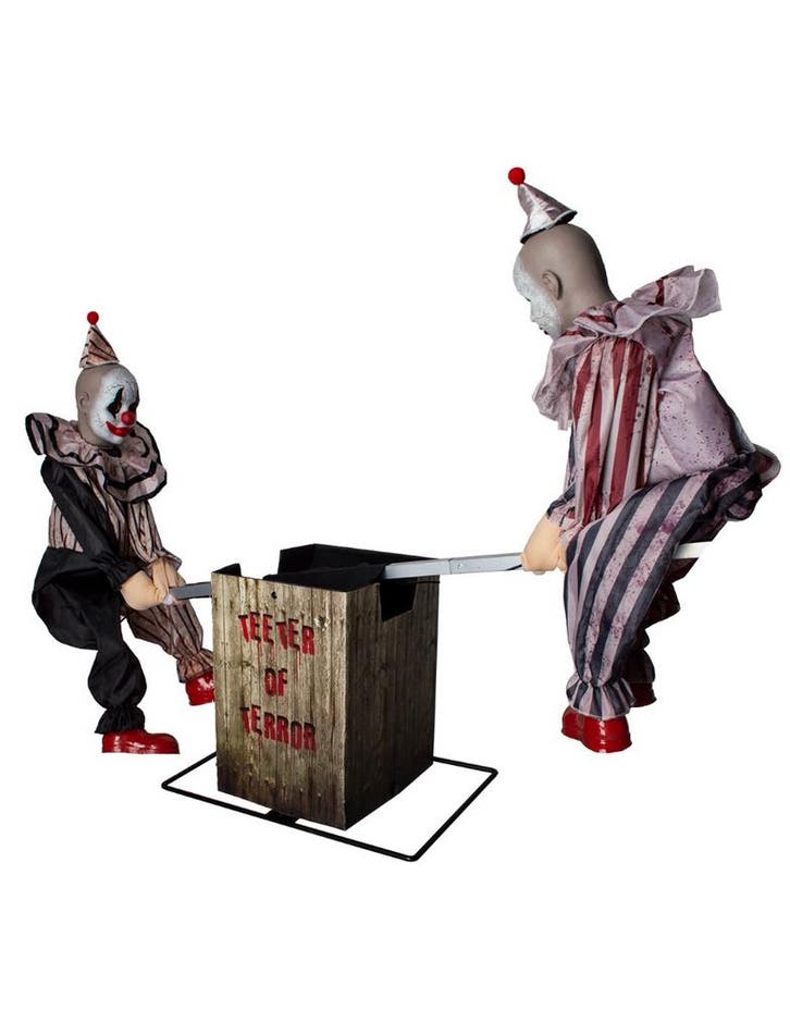 Halloween Decoratie 2 Clowns Op Wip 125cm Animatronic Licht, Muziek en Instrumenten, Licht en Laser