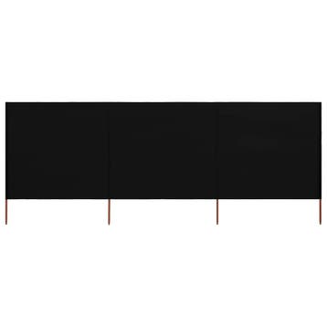 vidaXL Windscherm 3-panelen 400x120 cm stof zwart, Verzenden, Nieuw