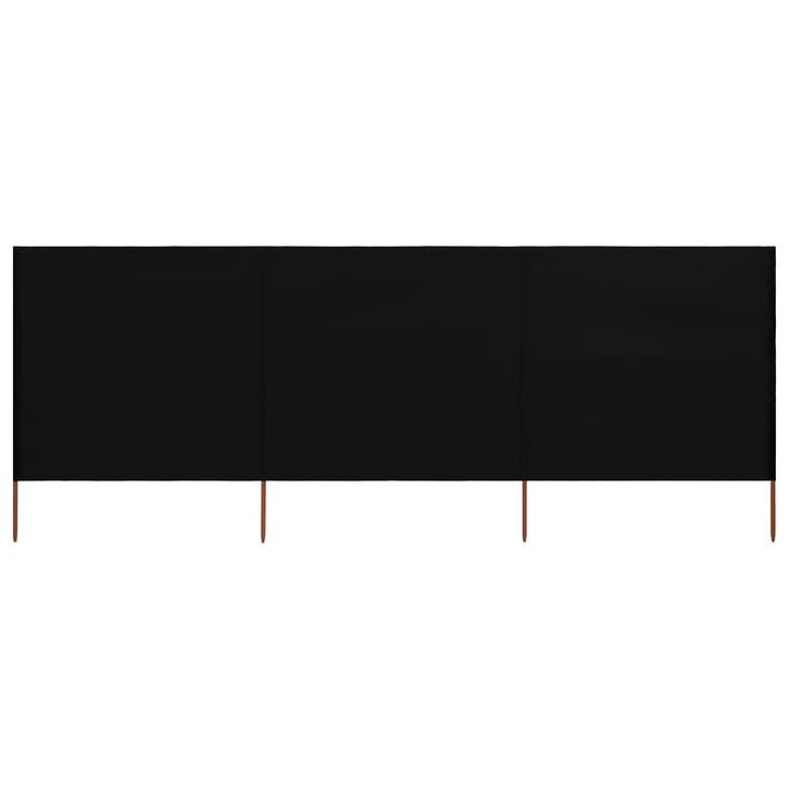 vidaXL Windscherm 3-panelen 400x120 cm stof zwart, Jardin & Terrasse, Parasols, Envoi