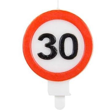 Kaars 30 Jaar Verkeersbord, Verzenden