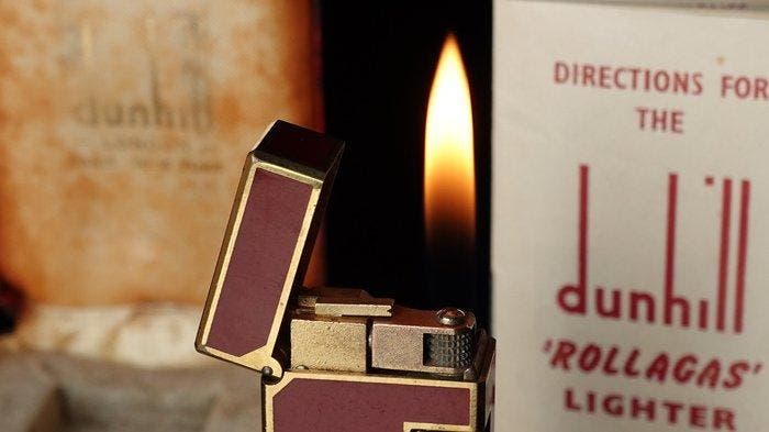 Dunill - Lacquer Pattern Rollagas Lighter - Zonder, Verzamelen, Rookartikelen, Aanstekers en Luciferdoosjes