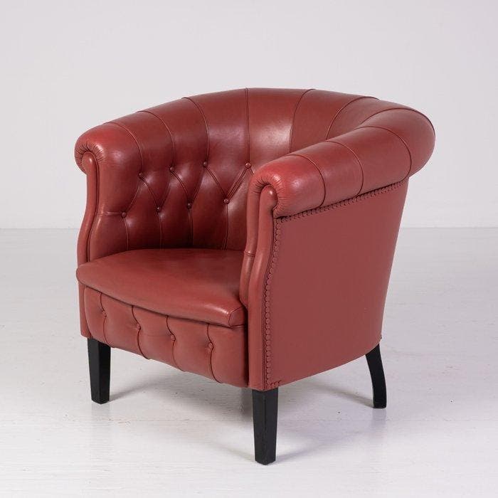 Poltrona Frau - Renzo Frau - Fumoir - Fauteuil - Leder, Hout, Antiquités & Art, Art | Objets design