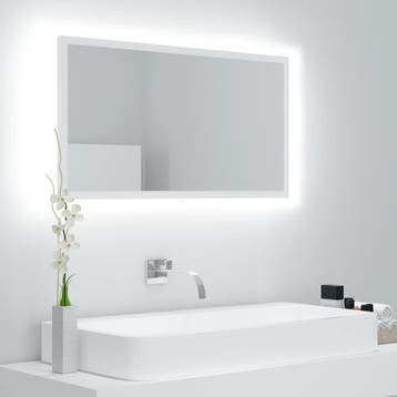 vidaXL Badkamerspiegel LED 80x8,5x37 cm acryl wit, Huis en Inrichting, Verzenden, Nieuw