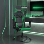 vidaXL Massage gamestoel kunstleer zwart en groen, Verzenden