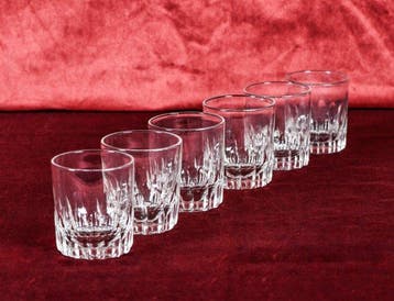 Set van 6 kristallen whiskyglazen / tumblers – klassiek