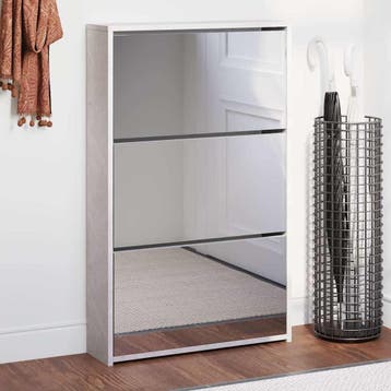 vidaXL Schoenenkast met spiegel 3-laags 63x17x102,5 cm, Verzenden, Nieuw