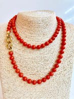 Halsketting - 18 karaat Geel goud Koraal, Handtassen en Accessoires, Nieuw