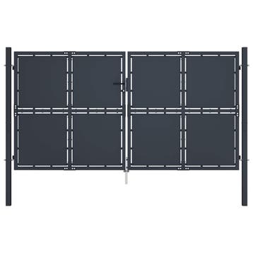 vidaXL Tuinpoort staal 300x200 cm antraciet, Tuin en Terras, Verzenden, Nieuw