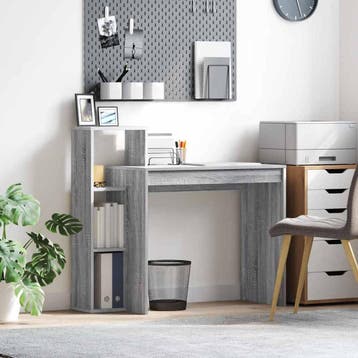 vidaXL Bureau Grijs Sonoma Bewerkt hout 100 x 40 x 90 cm, Verzenden