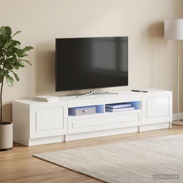 vidaXL 5-delige LED TV-kast Hoogglans Wit Bewerkt hout, Verzenden