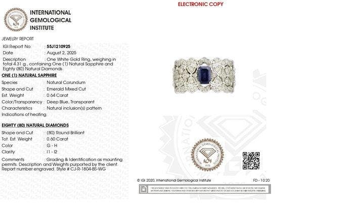 Bague de fiançailles - 14 carats Or blanc - 1.24ct. tw., Bijoux, Sacs & Beauté, Bijoux anciens