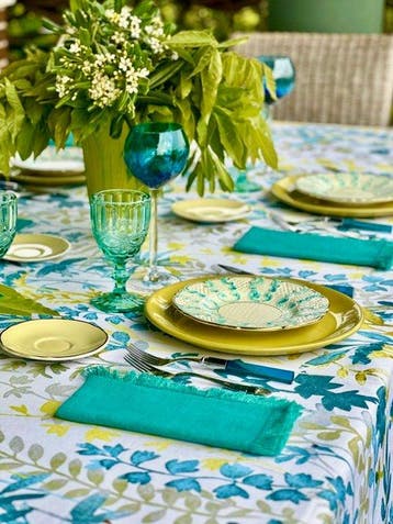 Nappe imprimée de végétation de jungle indienne pour grandes, Antiquités & Art
