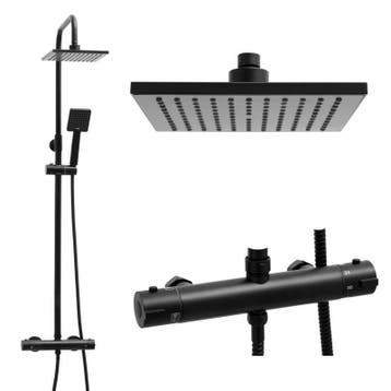 Regendouche Zwart 20cm | Premium | OP=OP, Doe-het-zelf en Bouw, Sanitair, Ophalen of Verzenden, Nieuw, Chroom, Douche