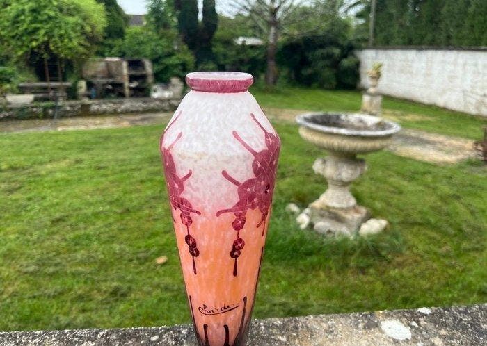 Verreries Schneider - Vaas - Glas - Vase Charder, Antiek en Kunst, Antiek | Glaswerk en Kristal