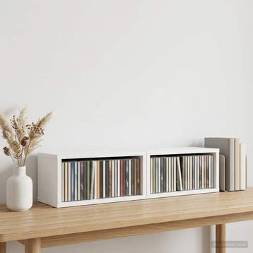 vidaXL CD Opslagrek 2 st Wit 40 x 17 x 17 cm Bewerkt hout, Verzenden, Nieuw