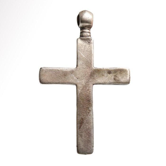 Christen - Ethiopiër Zilver Replica Kruis met Rozet, Antiquités & Art, Antiquités | Autres Antiquités