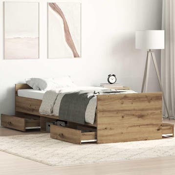 vidaXL Bedframe zonder matras spaanplaat artisanaal, Verzenden, Nieuw