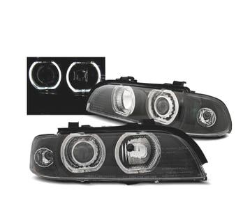 PHARES XENON D2S ANGEL EYES LED POUR BMW E39 95-00 FOND NOIR, Verzenden