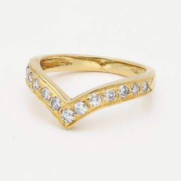 Bague - 18 carats Or jaune Diamant (Naturelle)