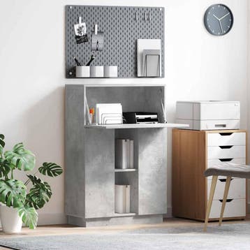 vidaXL Bureau Beton Grijs 71.5 x 31.5 x 106.5 cm Bewerkt, Verzenden