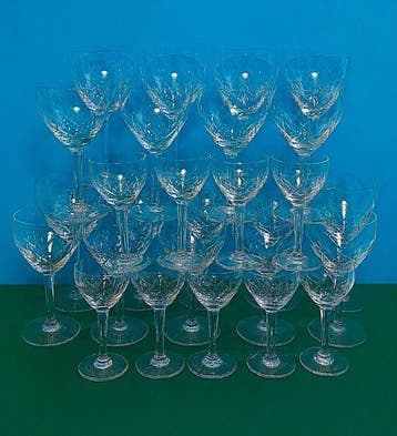 Service à boisson - vintage - cristal taillé - 30 verres :