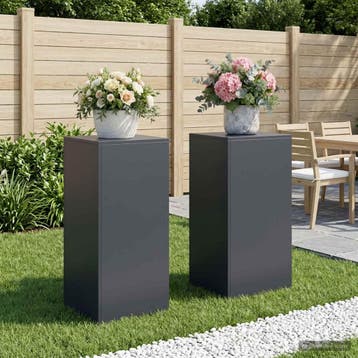 vidaXL Plantenstand 2 pcs Antraciet 40 x 40 x 80 cm, Verzenden, Nieuw