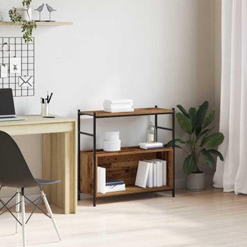 vidaXL Boekenplank 80 x 30 x 78,5 cm Bewerkt hout Rook Eiken, Verzenden