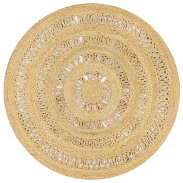 vidaXL Vloerkleed handgemaakt 120 cm gevlochten jute, Verzenden