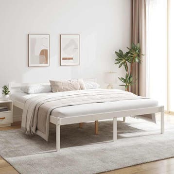 vidaXL Seniorenbed massief grenenhout wit 180x200 cm, Verzenden