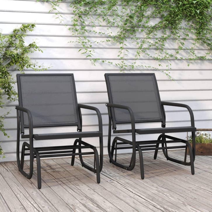 vidaXL Schuifstoelen voor tuin 2 st 61x76x87 cm textileen, Tuin en Terras, Overige Tuin en Terras, Nieuw, Verzenden