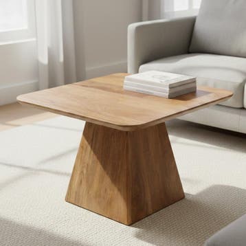 Salontafel Mangohout Salontafel Mick Vierkant 60x60 cm, Verzenden, Vierkant, Nieuw, Industriële meubels