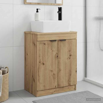 vidaXL Badkamer Vanity met Wastafel Artisanaal eiken 54 x 35, Verzenden, Nieuw