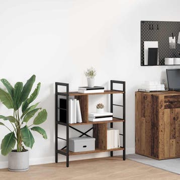 vidaXL Boekenplank 5-laags 75 x 30 x 91 cm Bewerkt hout Oud, Verzenden, Nieuw