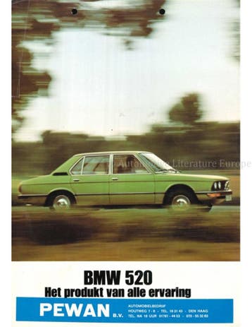 1972 BMW 5 SERIE BROCHURE NEDERLANDS