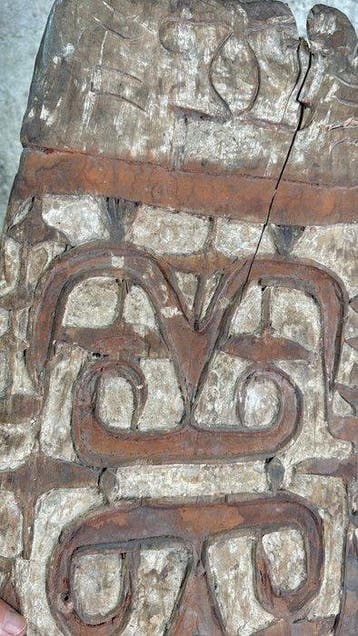 Prachtige oude schild-hoofdjagers uit West-Papoea, Asmat -