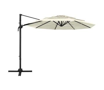 Parasol 3x3m zandkleurig - Direct je terras upgraden voor..., Gebruikt, Kantelbaar, Verzenden, Stokparasol