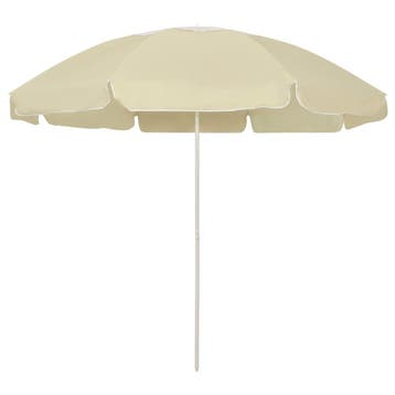 vidaXL Strandparasol 240 cm zandgeel, Tuin en Terras, Parasols, Verzenden, Nieuw