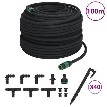 vidaXL Druppelslang 0,6 100 m rubber zwart, Tuin en Terras, Verzenden, Nieuw
