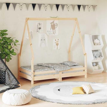 vidaXL Kinderbedframe 70x140 cm massief grenenhout, Verzenden