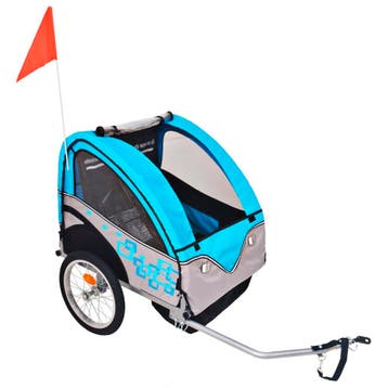 vidaXL Fietstrailer 30 kg grijs en blauw, Verzenden