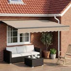 vidaXL Handmatig uitschuifbare luifel Beige 2,5 x 2 m, Tuin en Terras, Verzenden, Nieuw