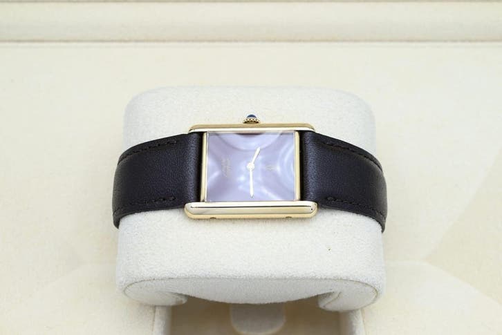 Cartier Tank Ref. 590005 Year 1990s (Box), Handtassen en Accessoires, Horloges | Heren, Leer, Zo goed als nieuw, Goud, Overige merken