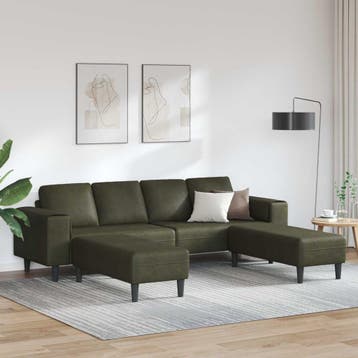 vidaXL Woonkamerbank / zetel 3 st Leger Groen, Verzenden, Nieuw