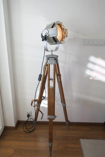 Theater Lamp - Staande lamp - Aluminium, Staal, Hout
