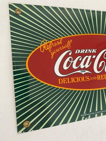 Coca-Cola - Emaille plaat - Staal