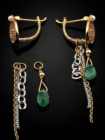 Geslepen chrysoprase oorbellen - goudverguld 925 zilver -
