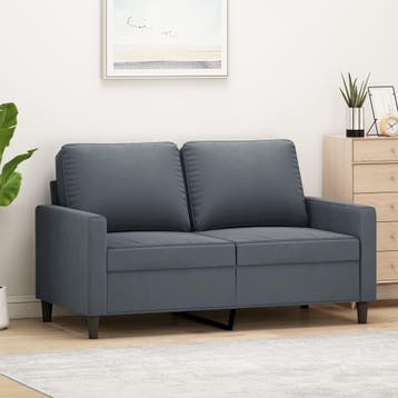 vidaXL Tweezitsbank / zetel 120 cm fluweel donkergrijs, Maison & Meubles, Canapés | Salons, Verzenden