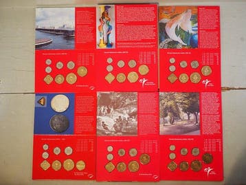 Nederlandse Antillen. 1996/2002, 6 x muntset (Zonder