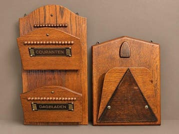 Tijdschriftenhouder (2) - Hout, Messing - Twee